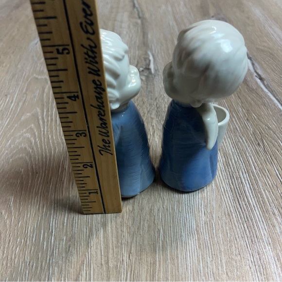 Vintage Sanmyro Blue Angel Candlestick Toothpick Decor Cherub Made In Japan - Picture 13 of 14